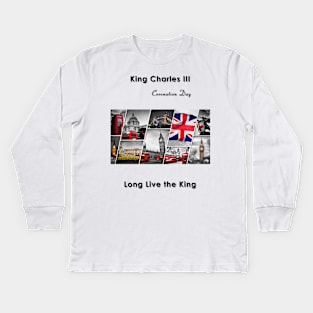 King’s coronation tshirt celebration London Kids Long Sleeve T-Shirt